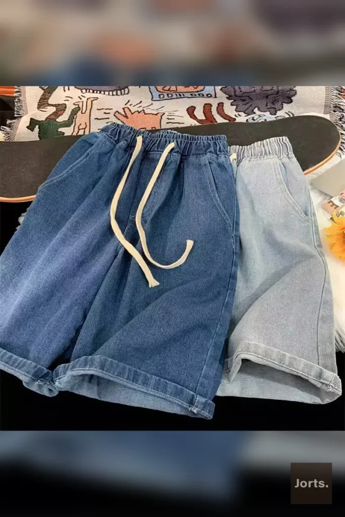 Men's vintage loose shorts, neatly folded to show material and cut.