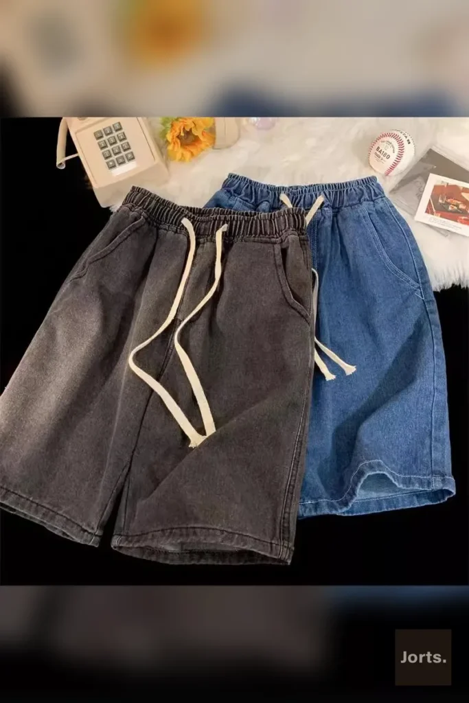 Functional pocket detail on the men's vintage-inspired loose shorts.
