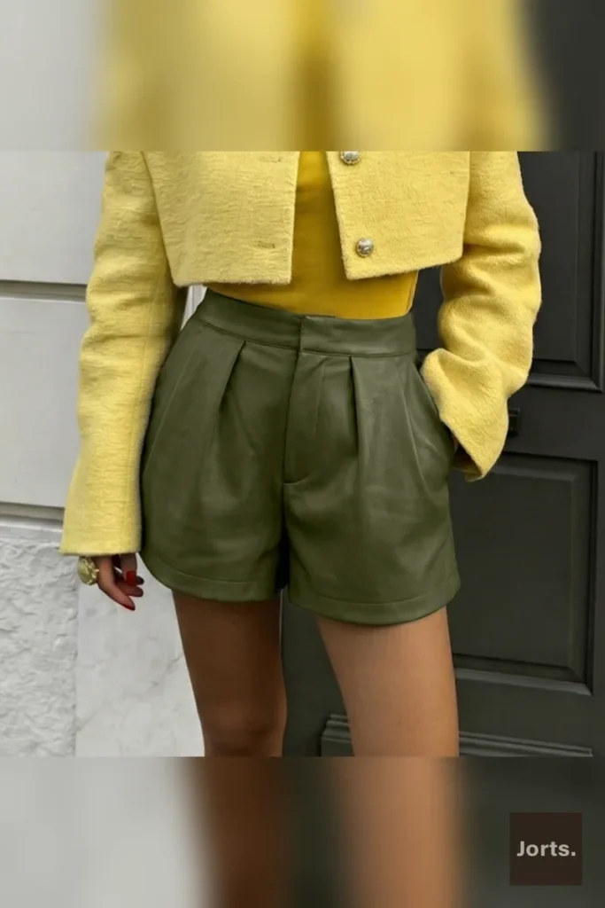 Iconic Women’s Faux Leather Paper-bag Shorts – Y2K Style