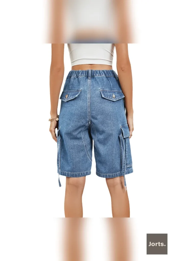 Street Women’s Washed Distressed Denim Cargo Shorts