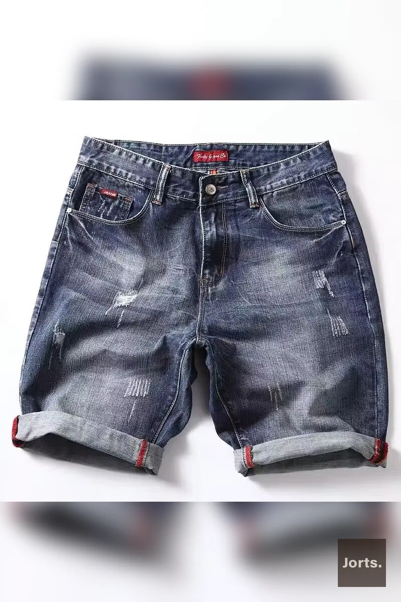 Vintage Straight-Leg Denim Jorts - Y2K Cropped Style