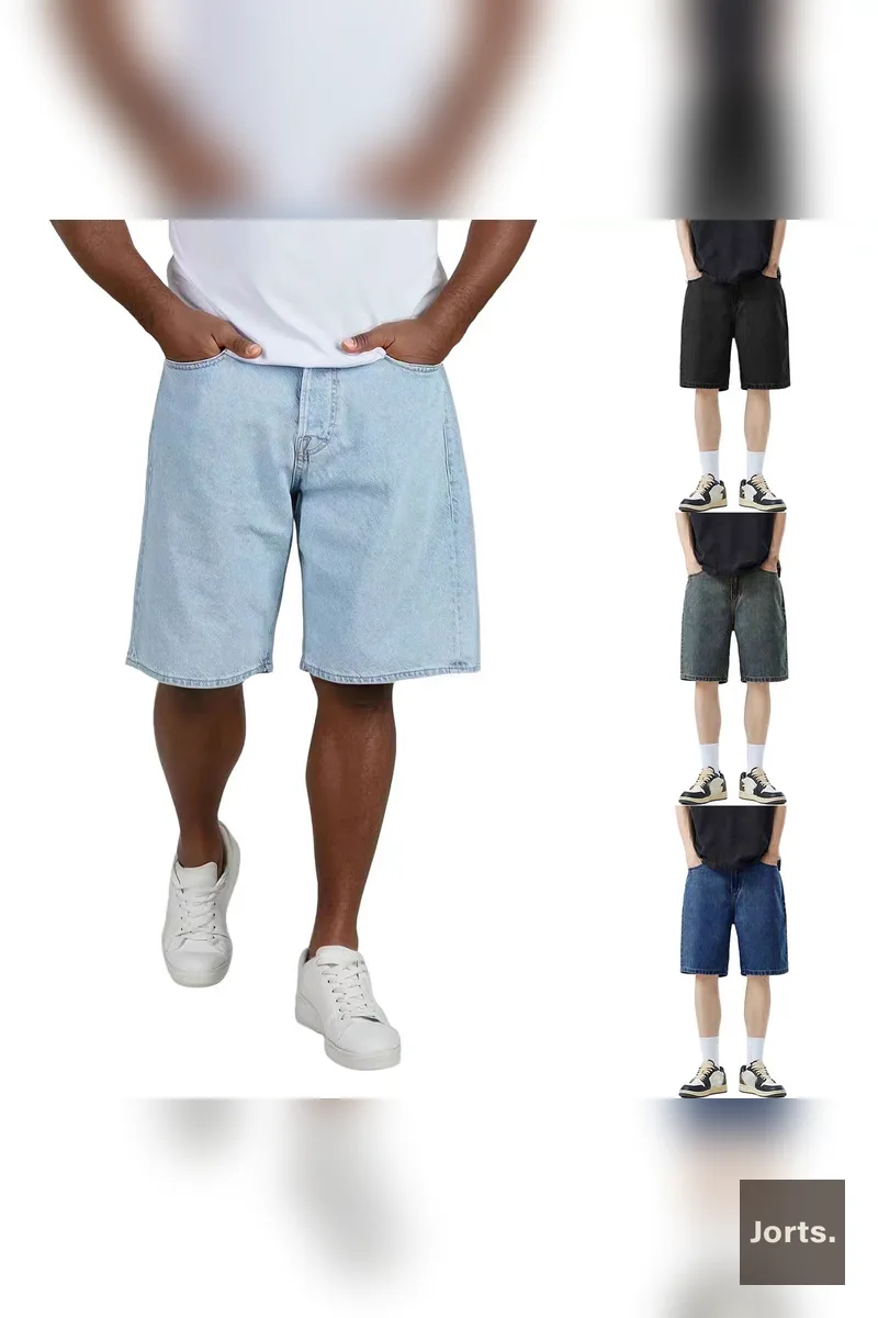 Street Baggy Denim Shorts: Loose Straight Leg Y2K baggy