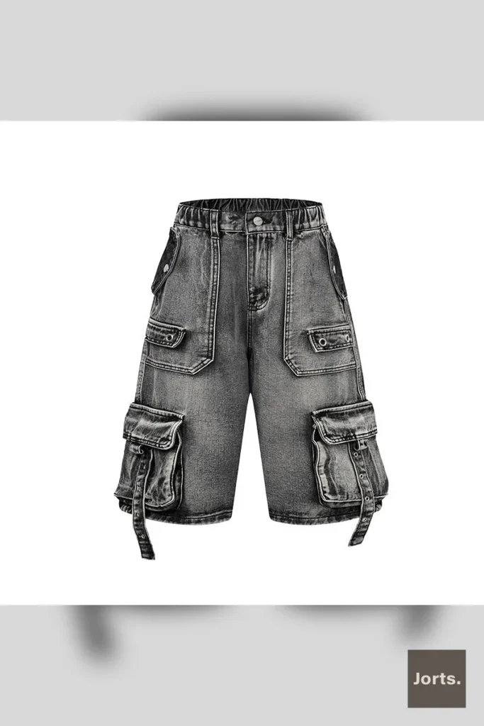 Mens Y2K loose workwear pants in polyester, straight leg, front view showing pockets.