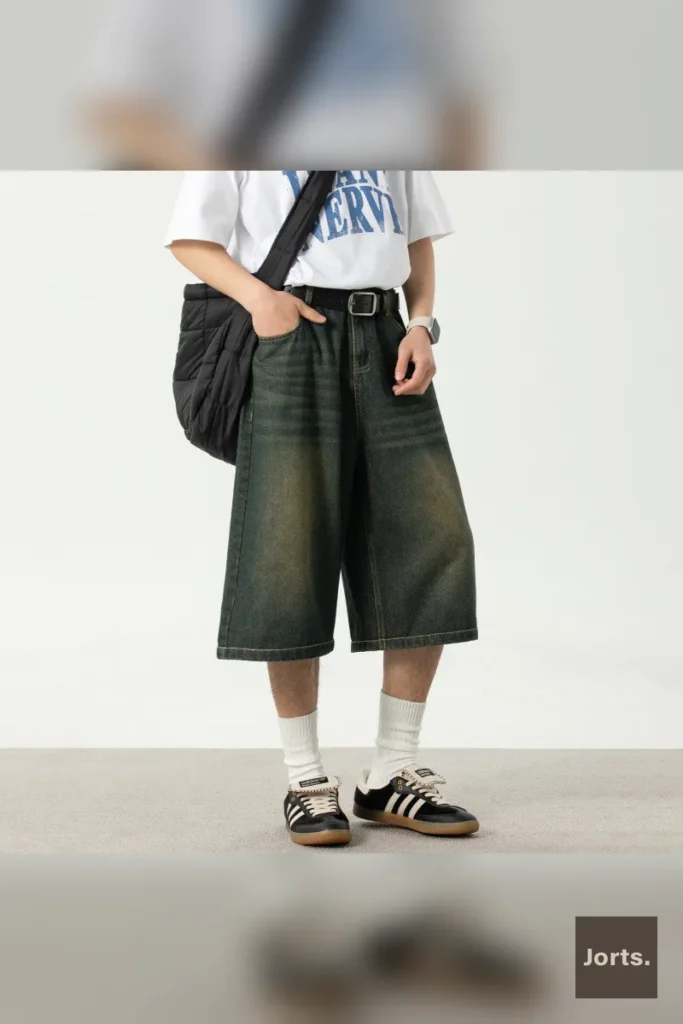 Retro Loose Straight Hem Capri Shorts – Y2K Style