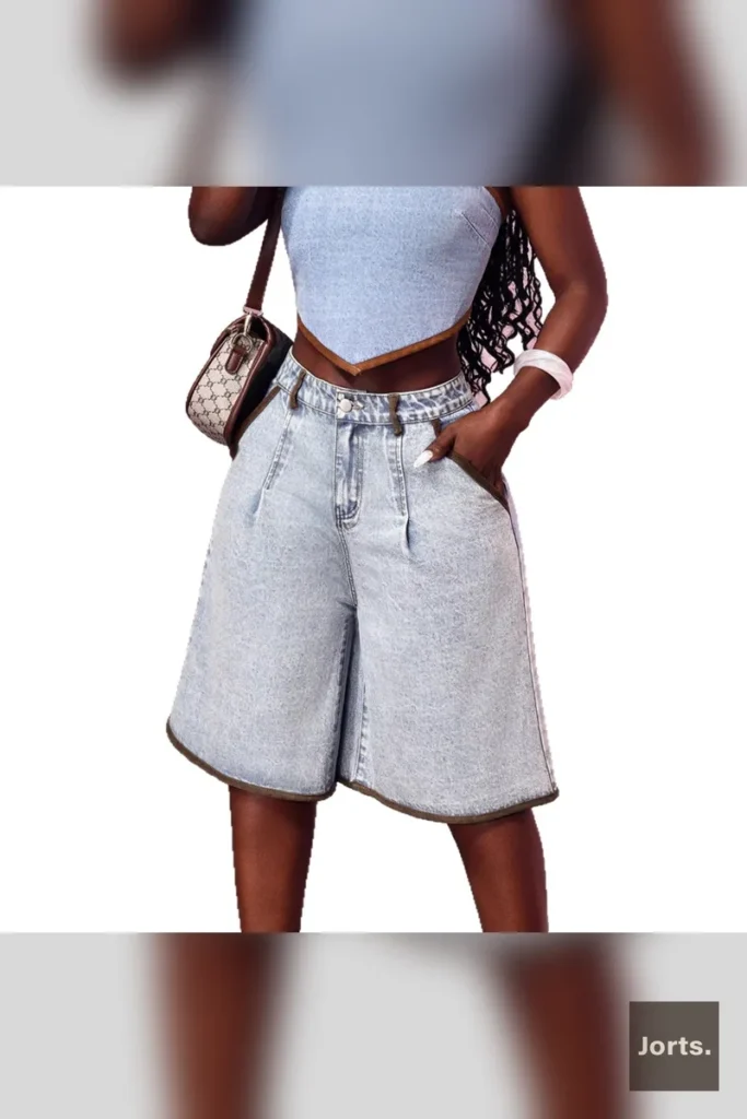 Model wearing women's high-waisted micro flared cropped denim jeans in a Y2K outfit