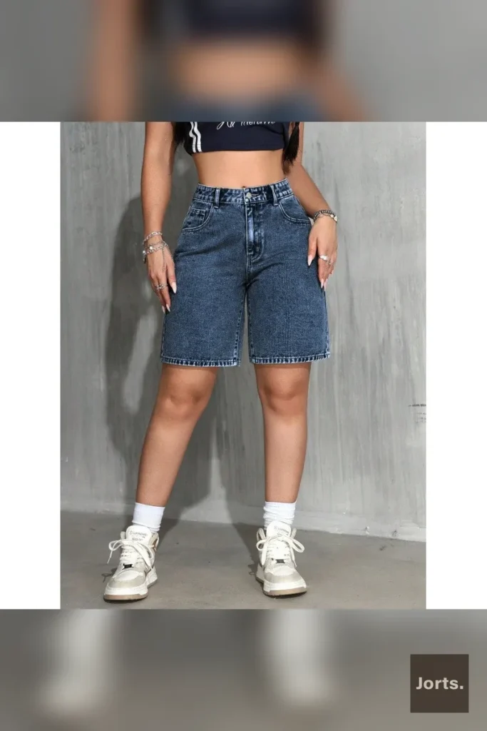Women's Y2K high-waisted patterned wide-leg capri pants in light blue, front view, showcasing retro style.