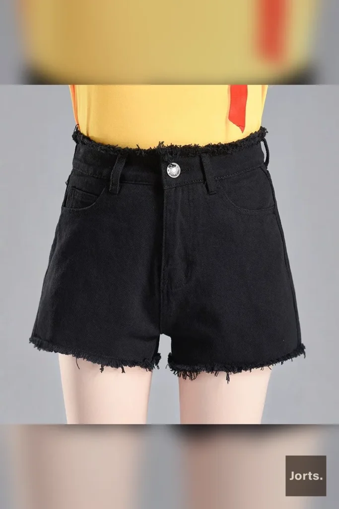 Back view of white Y2K washed denim flare shorts, highlighting the fit.
