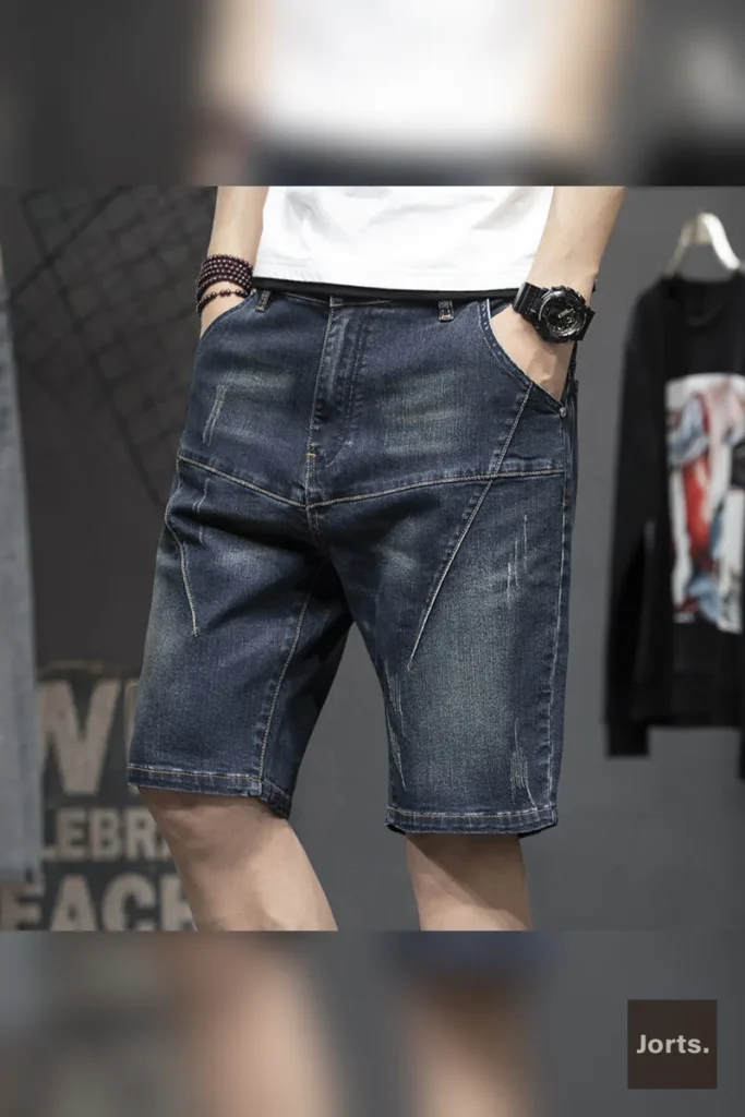 Iconic Men’s Hand-Painted Straight Fit Denim Shorts